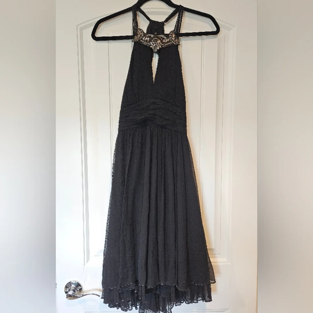 Karen Millen Silk Black Halter Evening Dress - Elegant Women's Black Dress - Picture 1 of 11